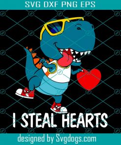 I Steal Hearts T Rex Heart Svg, I Steal Hearts Svg, T Rex Svg, Valentines Day Svg
