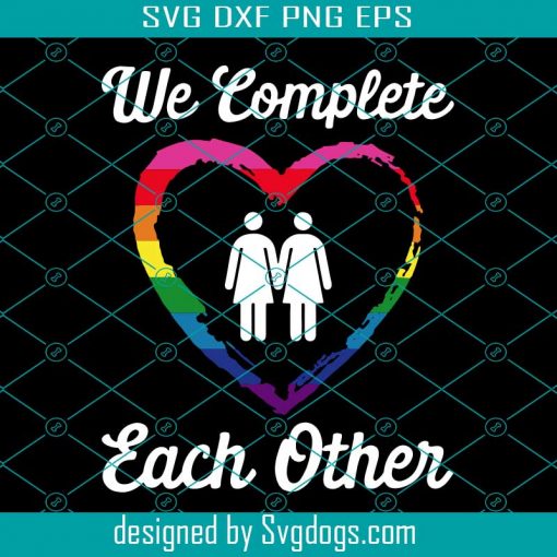 LGBT Flag Rainbow Pride Completes Valentines Day Svg, LGBT Svg, We Completes Each Other Svg, Valentines Day Svg