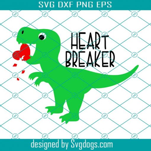 T Rex Heart Breaker Svg, Toddler Svg, Valentine’s Day Svg