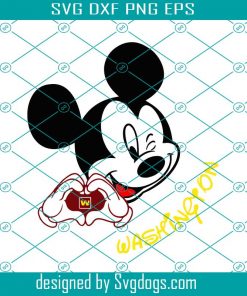 Mickey Loves Washington Football Team Svg, Sport Svg, Mickey Svg, Disney Svg, Washington Football Team Svg