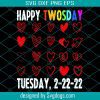 Twosday 2-22-2022 Tuesday Teacher Student Vintage Two Funny Svg, 2 22 22 Happy Twosday Tuesday February Svg, Funny Math Teacher Svg, Teacher Svg