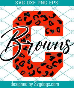 C Cleveland Browns Leopard Pattern Svg, Browns Svg, C Browns Svg