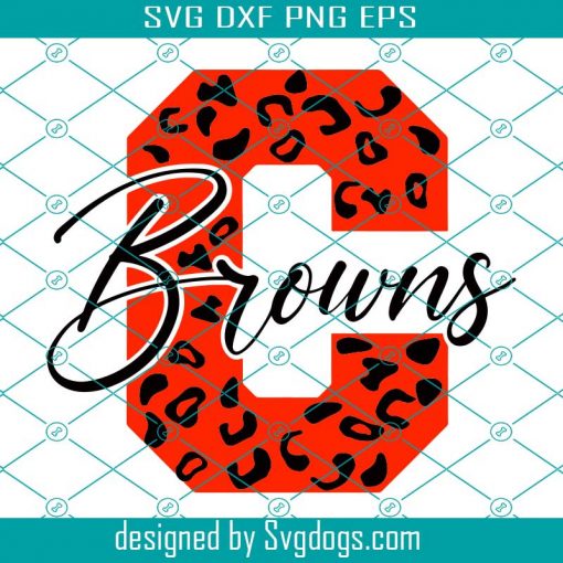 C Cleveland Browns Leopard Pattern Svg, Browns Svg, C Browns Svg