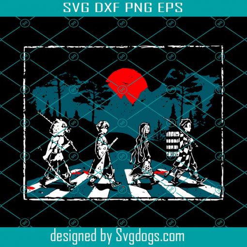 Demon Slayer Abbey Road Tanjiro Nezuko Zenitsu Inosuke Svg, Trending Svg, Demon Slayer Svg, Abbey Road Svg, Tanjiro Nezuko Svg, Zenitsu Inosuke Svg, Japanese Manga Svg