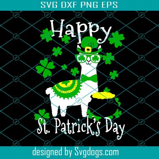 Llama Happy Patricks Day Svg, St. Patrick’s Day Svg, Llama Svg