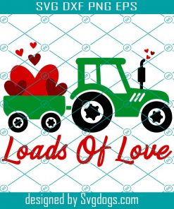 Loads Of Love Svg, Valentines Red Truck Svg, Kids Valentines Svg