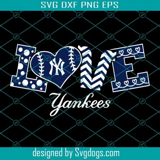 Love New York Yankees Baseball Svg, New York Yankees Svg, Baseball Svg, Love Yankees Svg