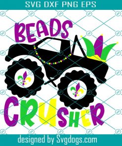 Mardi Gras Monster Truck Svg, Beads Crusher Svg, Mardi Gras Boy Svg