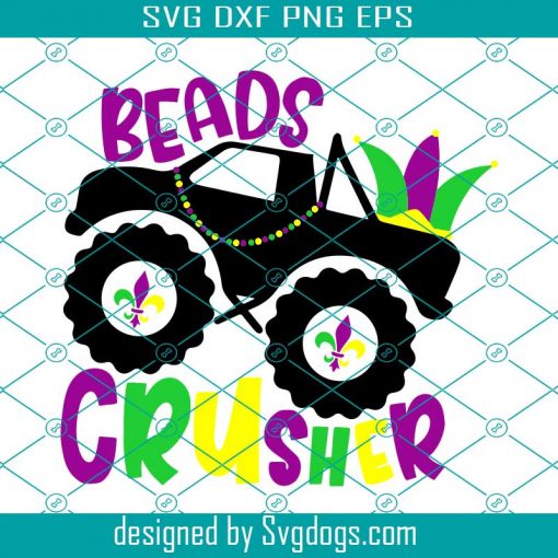 Mardi Gras Monster Truck Svg, Beads Crusher Svg, Mardi Gras Boy Svg