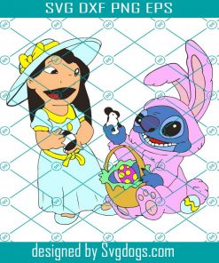 Lilo And Stitch Easter Day Svg, Easter Day Svg, Easter Stitch Svg, Lilo Svg, Stitch Svg