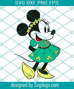 Minnie Mouse Wearing Shamrock Dress Svg, St. Patrick’s Day Svg, Minnie Mouse Svg, Disney Svg