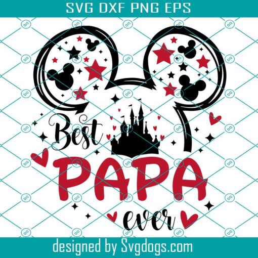 Mouse Best Papa Ever Svg, Grandpa Svg, Best Grandfather Ever Svg, Papa Svg