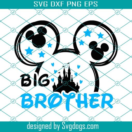 Mouse Big Brother Svg, Mouse Ears Svg, Big Brother Svg, Mouse Svg