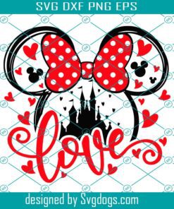 Mouse Love Svg, Valentines Day Svg, Mouse Valentine Day Svg, Mouse Ears Svg