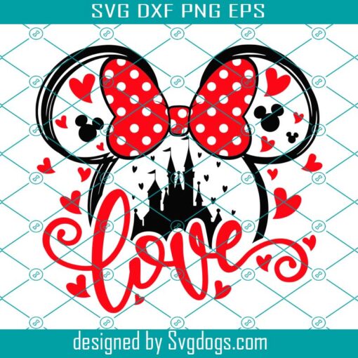 Mouse Love Svg, Valentines Day Miniprints Svg, Mouse Head Svg, Valentines Day Svg