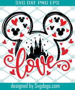 Mouse Love Svg, Valentines Day Svg, Mouse Valentine Day Svg, Mouse Ears Svg