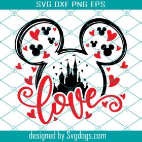 Mouse Love Svg, Valentines Day Svg, Mouse Valentine Day Svg, Mouse Ears Svg