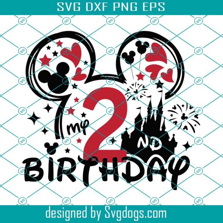 Mouse My 2nd Birthday Svg, Birthday Boy Svg, Mouse Ears Svg, My Second ...