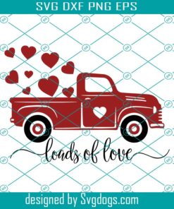 Valentines Red Truck Svg, Valentines Vintage Truck Svg, Valentines Svg