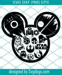 Star Wars Mouse Svg, Mickey Head Svg, Disney Svg, Mickey Svg