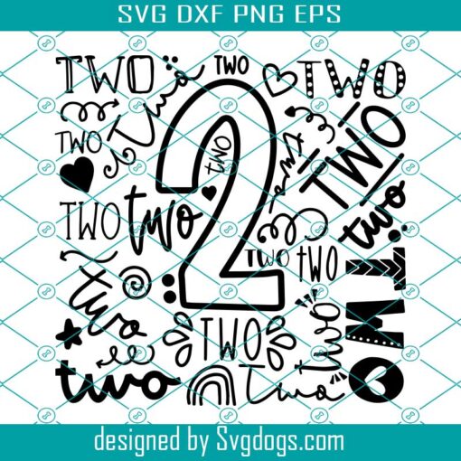 2nd Birthday Svg, Two Year Old Svg,  Second Birthday Svg, Second Birthday Shirt Svg, 2 Year old Collage Svg, Two Year Old Birthday Svg