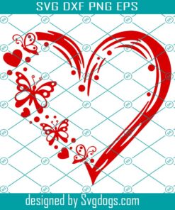 Valentine Heart Svg, Butterfly Svg, Valentines Day Svg, Love Svg, Valentine Shirt Svg