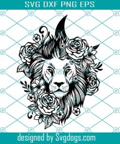 Lion Svg, Lion Floral Svg, Lion Head Svg,  Lion Moon Svg , Dreamcatcher Svg , Lion Tattoo Svg,  Floral Animals Svg