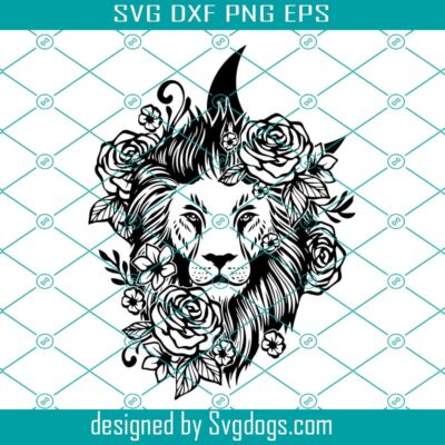 Lion Svg, Lion Floral Svg, Lion Head Svg, Lion Moon Svg , Dreamcatcher 