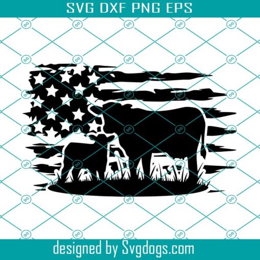 USA Cow Farm Svg, US Cow Svg, Farmer Svg, Farm Animal Svg, Cow Svg, Family Farm Svg