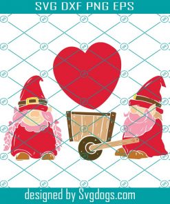 Valentines Day Gnome Barrow Couple Svg, Valentines Day Svg, Gnome Svg