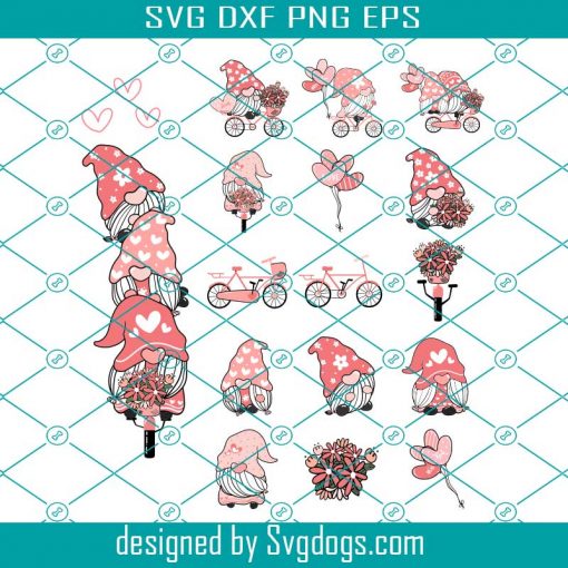 Valentine Gnome Svg, Valentine Gnome Svg Bundle, Valentine Svg, Gnome Svg