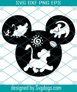 Lion King Mickey Svg, Mickey Svg, Simba Pumbaa Timone Mickey Svg