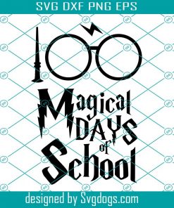 100 Magical Days Of School Svg, Hand Drawn Svg, Herry Potter SVG, Wizard Svg, School Svg