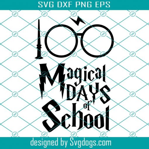 100 Magical Days Of School Svg, Hand Drawn Svg, Herry Potter SVG, Wizard Svg, School Svg