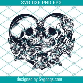 Skull Lovers Svg, Dead Skeleton Love Svg, Gothic Heart Svg, Skull Svg ...