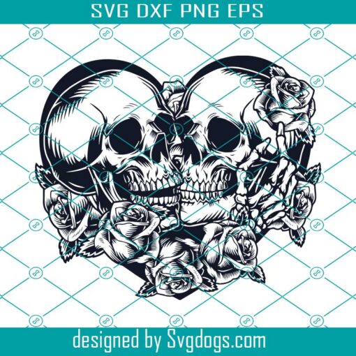 Skull Lovers Svg, Dead Skeleton Love Svg, Gothic Heart Svg, Skull Svg, Skeleton Svg