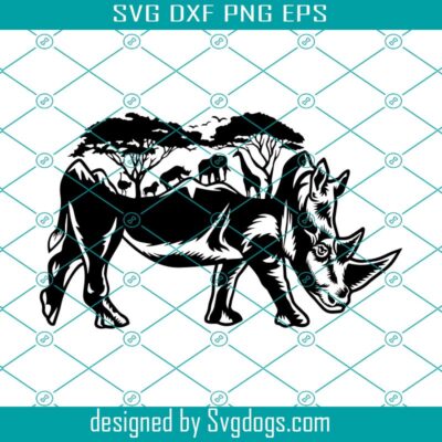 Safari Rhino Svg, Rhinoceros Svg, Wild Animals Svg, Giraffe Elephant ...