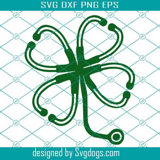 Nurse St Patrick’s Day Svg, Stethoscope Svg, Shamrock Stethoscope Svg, St Patrick’s Day Medical Svg