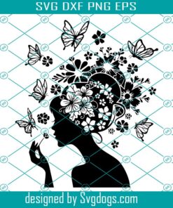 Floral Woman Svg, Flower Girl Svg, Woman With Flower Head Svg