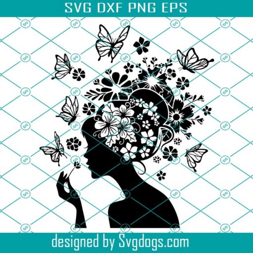 Floral Woman Svg, Flower Girl Svg, Woman With Flower Head Svg