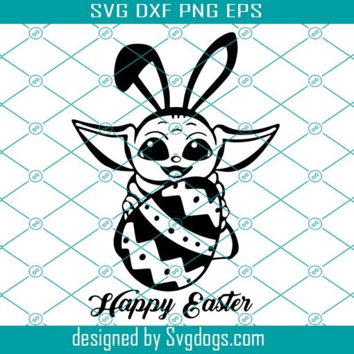 Easter Sunday Svg, Baby Yoda Svg, Easter Svg,  Baby Yoda Easter Egg Svg, Happy Easter Svg, Mandalorian Svg, Starwars Svg, Baby Yoda Svg