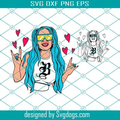 Karol G Sunglasses Blue Hair Svg, Karol G Svg, La Bichota Svg - SVGDOGS.COM