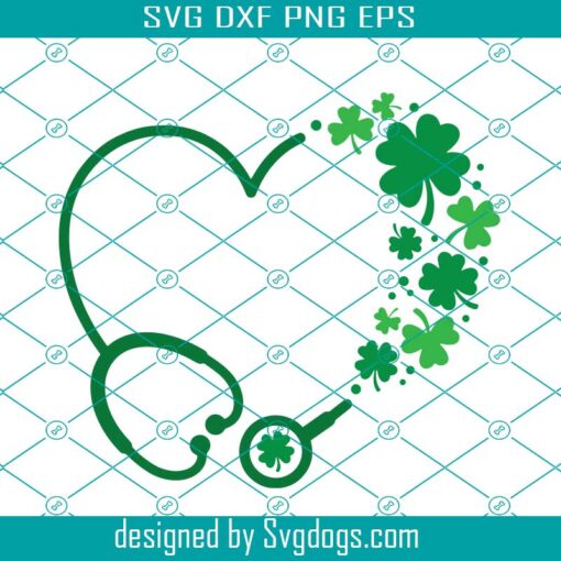 St. Patrick Stethoscope Svg, St. Patrick Heart Stethoscope Svg, Shamrock Stethoscope Svg, Nurse St. Patrick’s Day Svg, St. Patrick Medical Svg