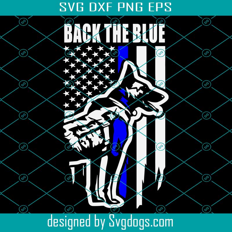 Back The Blue Clipart US Flag Military Police K9 Dog Svg, German ...