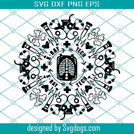 X-Ray Tech Mandala Svg, Paramedic Clipart Svg, Mandala Svg, Medical Mandala Svg, Hand Drawn Mandala Svg