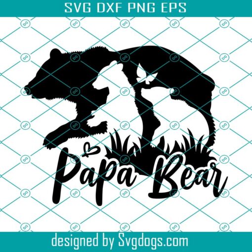 Papa Bear Svg, Fathers Day Svg, Papa Bear Baby Svg, Funny Dad Svg, Bear Svg, Papa Svg