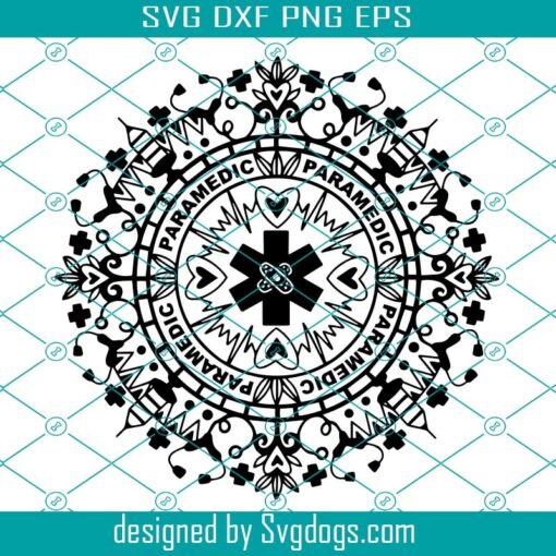 Paramedic Mandala Svg, Paramedic Svg, Mandala Svg, Medical Mandala Svg, Hand Drawn Mandala Svg