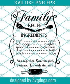 Family Recipe Svg, Home Svg, Kitchen Quotes Sayings Cutting Board Svg
