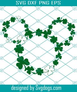 Disney Shamrock Mickey Mouse Svg, Disney Mickey Mouse St Patrick’s Day SVG, Irish Shamrock Lucky Clover Svg