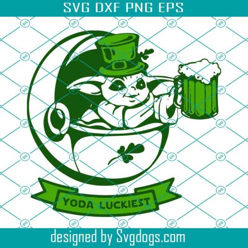 St Patricks Day Baby Yoda Print Svg, Yoda Luckiest Svg, St Patrick’s Day Svg, Baby Yoda Svg